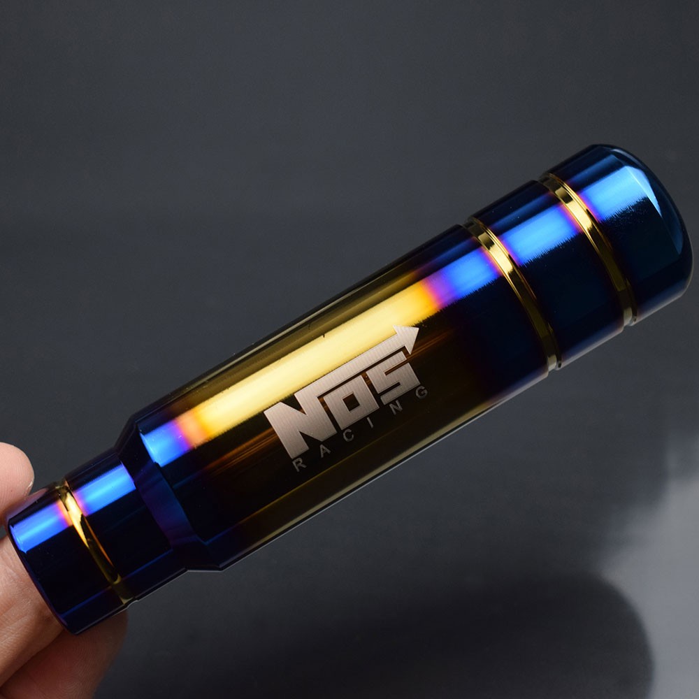 Cần Gạt Số Xe Hơi Bằng Nhôm 13CM Thông Dụng Màu Xanh Dương In Chữ Bride / NOS Burn