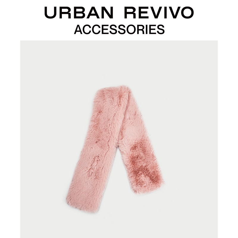 URBAN REVIVO Spring and Autumn Youth Women's Accessories Pure Color Plush Scarf