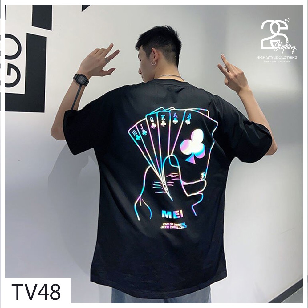 Áo Thun Tay Lỡ 2s Clothing Áo Phông Đen PMO Unisex Nam Nữ Cotton Oversize Form Rộng Giá Rẻ In Hình Lá Bài Cool Ngầu TV48 | BigBuy360 - bigbuy360.vn