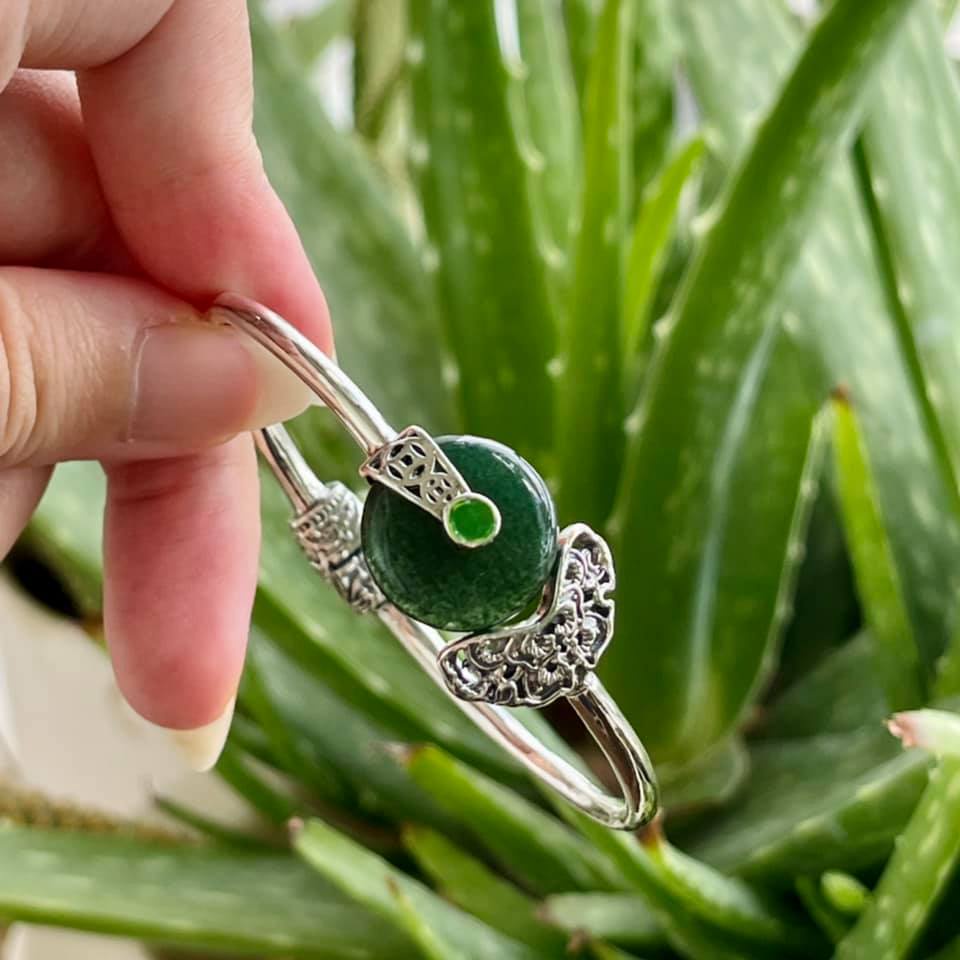 Lắc tay bạc nguyên chất mặt tròn
