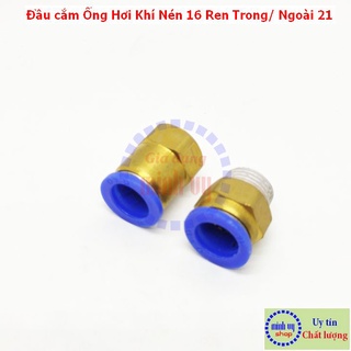  Đầu cắm Ống Hơi Khí Nén Phun Sương 16 Ren Trong/ Ngoài 21
