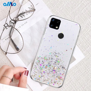 Ốp Điện Thoại Chống Sốc Đính Sequin Hình Trăng Sao Lấp Lánh Cho Realme C25Y C21Y C25S C21 C15 C12 C11 C21Y C21Y