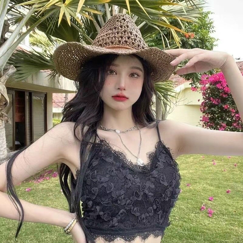 Áo bra ren hoa cuộn 2 màu kèm mút co giãn