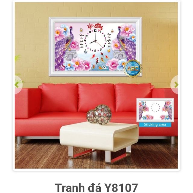 - tranh đính đá đồng hồ Y8107 (50*80cm)