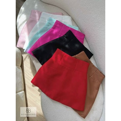 Chân váy chữ A trơn cạp cao chất tacta