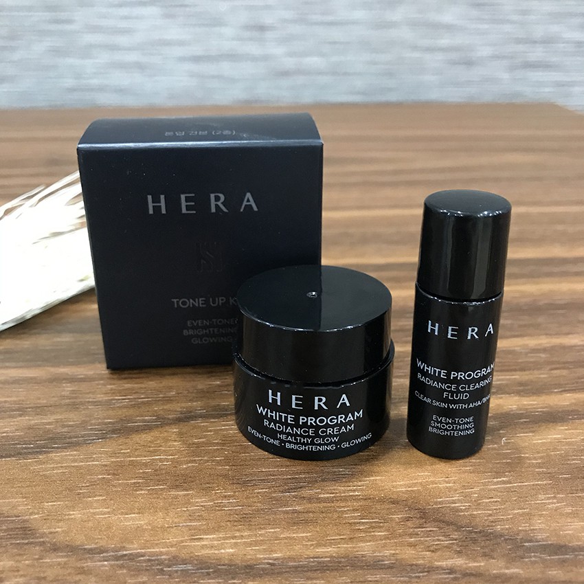 Set dưỡng trắng Hera Tone up Kit - Kem dưỡng trắng Hera; Tinh chất dưỡng trắng Hera