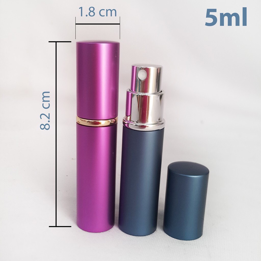 Chai Chiết Nước Hoa Vỏ Nhôm 5ml [FREE SHIP] 2 Lớp Thủy Tinh Bên Trong