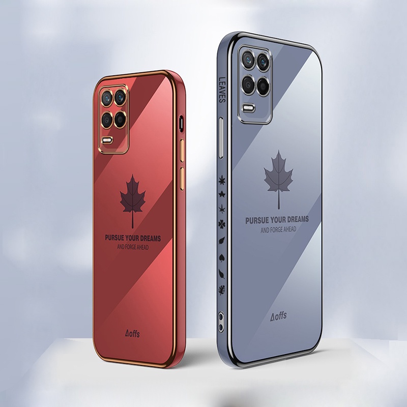Ốp điện thoại chống rơi họa tiết lá phong bảo vệ cho OPPO Realme Q2 Q3 Q3i Q3s Pro GT Neo 2 V5 V11 V13 V15