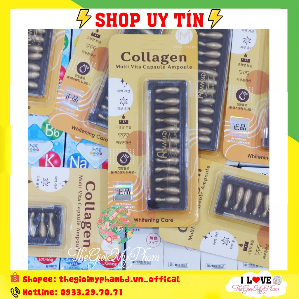 ( Vỉ 12 viên ) Collagen Tươi Đẹp da Multi Vita Ampoule (12 viên x 400mg)