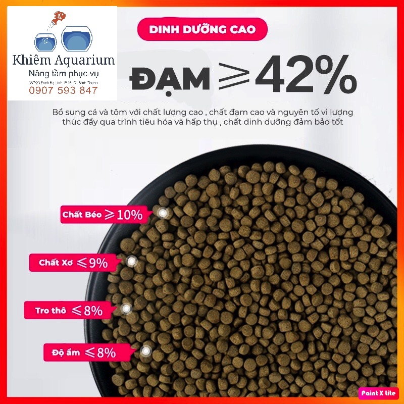 Cám Bessn Goldfish HẠT NỔI thức ăn giàu đạm, tảo xoắn và Vitamin cho cá vàng hạt 1.5mm