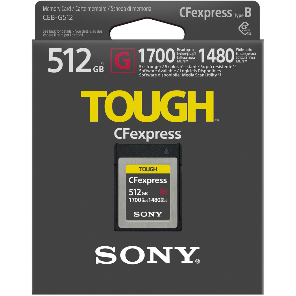 Thẻ nhớ CFexpress 3.0 Sony 512GB Type B TOUGH bảo hành 5 năm