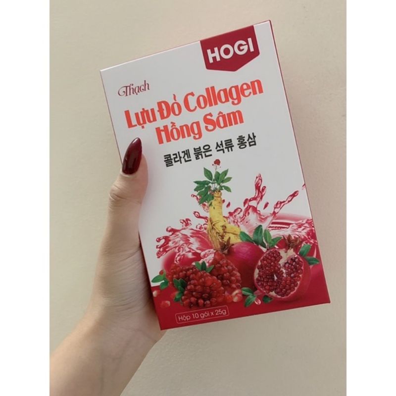 Thạch Lựu Đỏ Collagen Hồng Sâm Hogi, Thạch Giúp  Đẹp Da Tốt Cho Sức Khoẻ