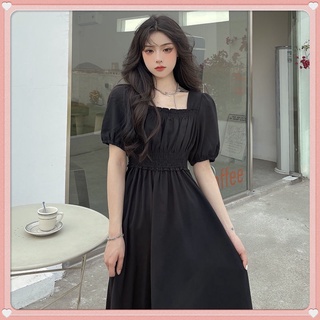 New Summer Fashion New Summer Fashion Personality Hepburn Witch Wind Puff Sleeve Square Neck Dress Short Sleeve Puff Sleeve Dress