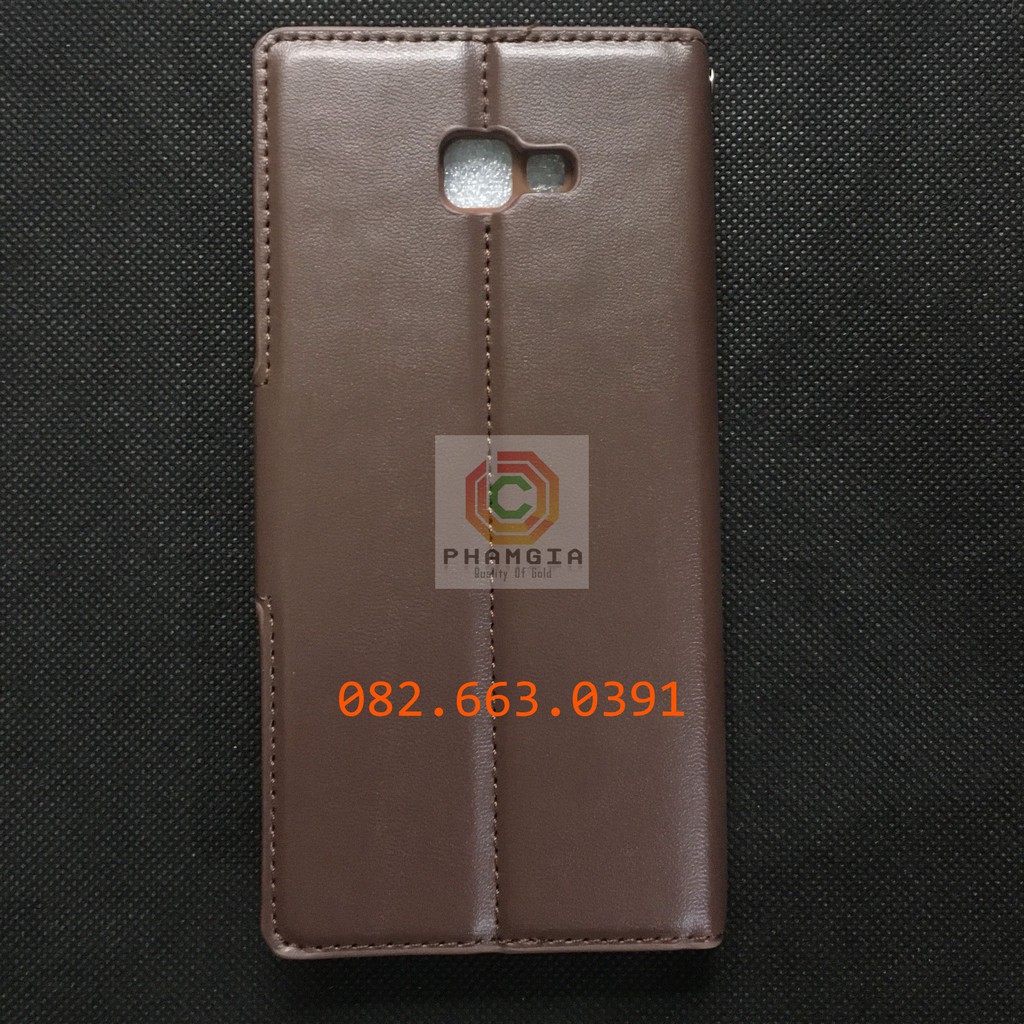 Bao da Samsung J4 Plus/J4 Core/G530 da cao cấp, có ngăn thẻ, nắp gập chống đỡ xem phim