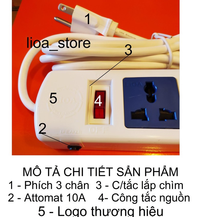 Ổ CẮM ĐIỆN LiOA 3 ĐA NĂNG CÓ DÂY TIẾP ĐẤT.