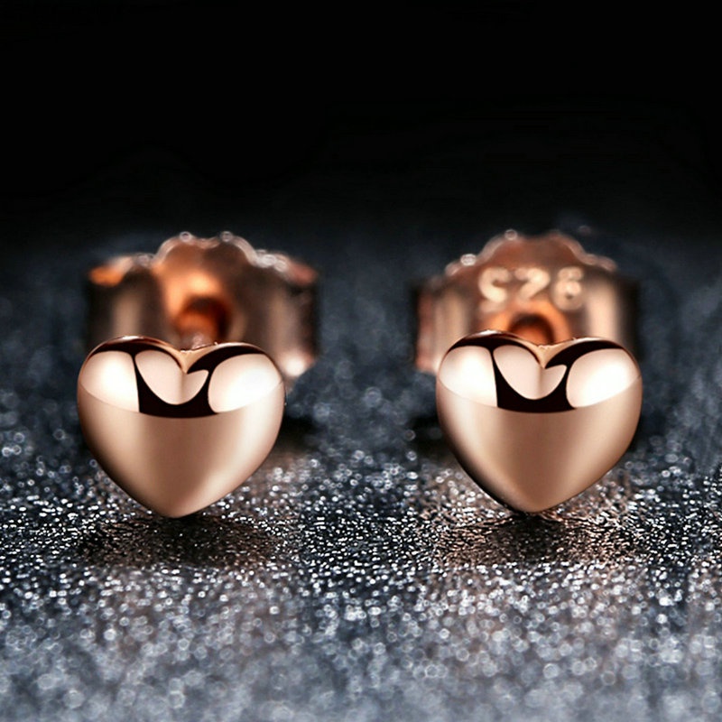 Bông Tai Bamoer PAS440 Hình Trái Tim Đáng Yêu Và Nữ Tính