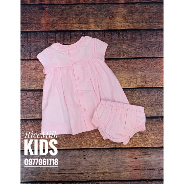 Váy Kèm Chíp Bé Gái Màu Hồng(size 6/12m-4/5y)