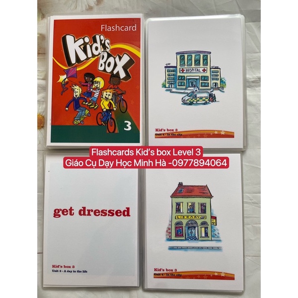 Flashcard Tiếng  Anh Kid’s Box Level Starter -1-2-3-4 thiết kế 2 mặt ép plastics