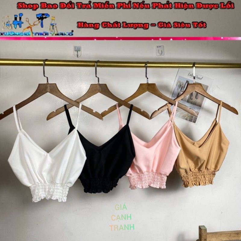Set Áo Kiểu Nữ Phối Áo Croptop 2 Dây Voan Kiếng Thắt Nơ Siêu Thời Trang 2020 - Hàng Có Sẵn
