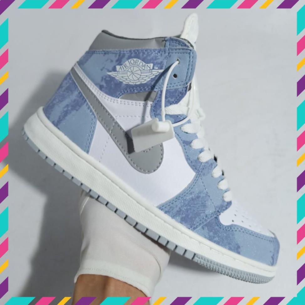 Giày Thể Thao Nam Nữ Sneaker Jordan Cao Cổ Jd 1 Cổ Cao Xanh Loang Hyper [Mẫu Mơi Chuẩn 11 - Full Bill Box] | BigBuy360 - bigbuy360.vn