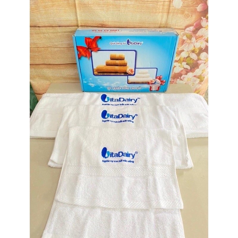 Bộ 3 khăn Tắm Cao Cấp quà VITADAIRY
