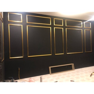 Phào chỉ nhựa khung bản 4cm vàng ánh kim thích hợp spa, shop quần áo, phòng hát karaoke