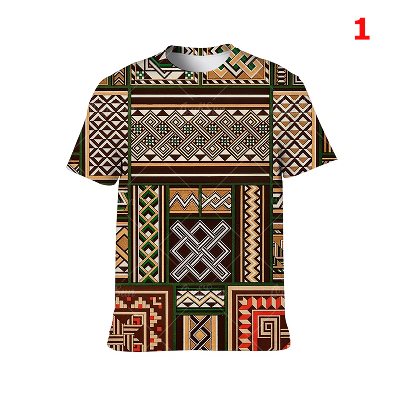 Áo Thun Tay Ngắn In Họa Tiết Hình Học 3D Bằng Vải Polyester Thời Trang Mùa Hè Cho Nam Size XXS-6XL