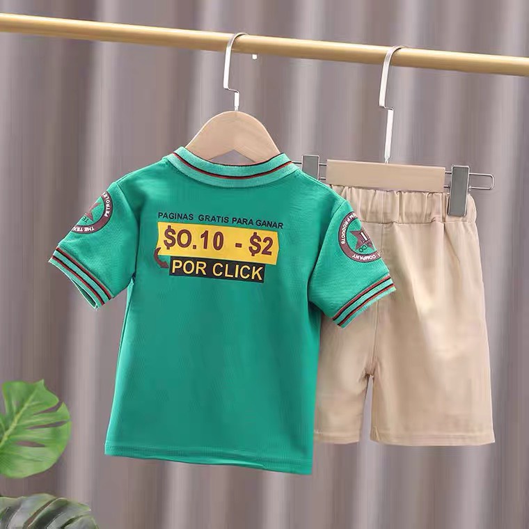 Quần áo bé trai, set bộ áo có cổ họa tiết ALTO kèm quần kaki mềm túi hộp cực chất cho bé