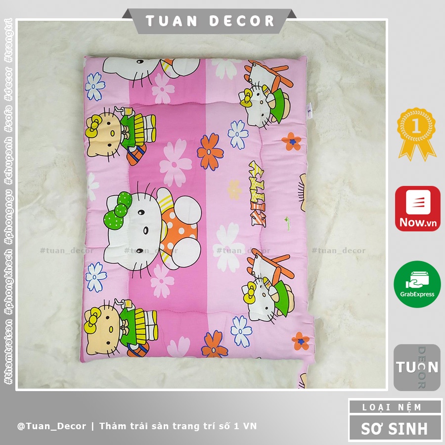 Bộ nệm gối cho trẻ sơ sinh COTTON Thắng Lợi màu Hồng Kitty dễ thương