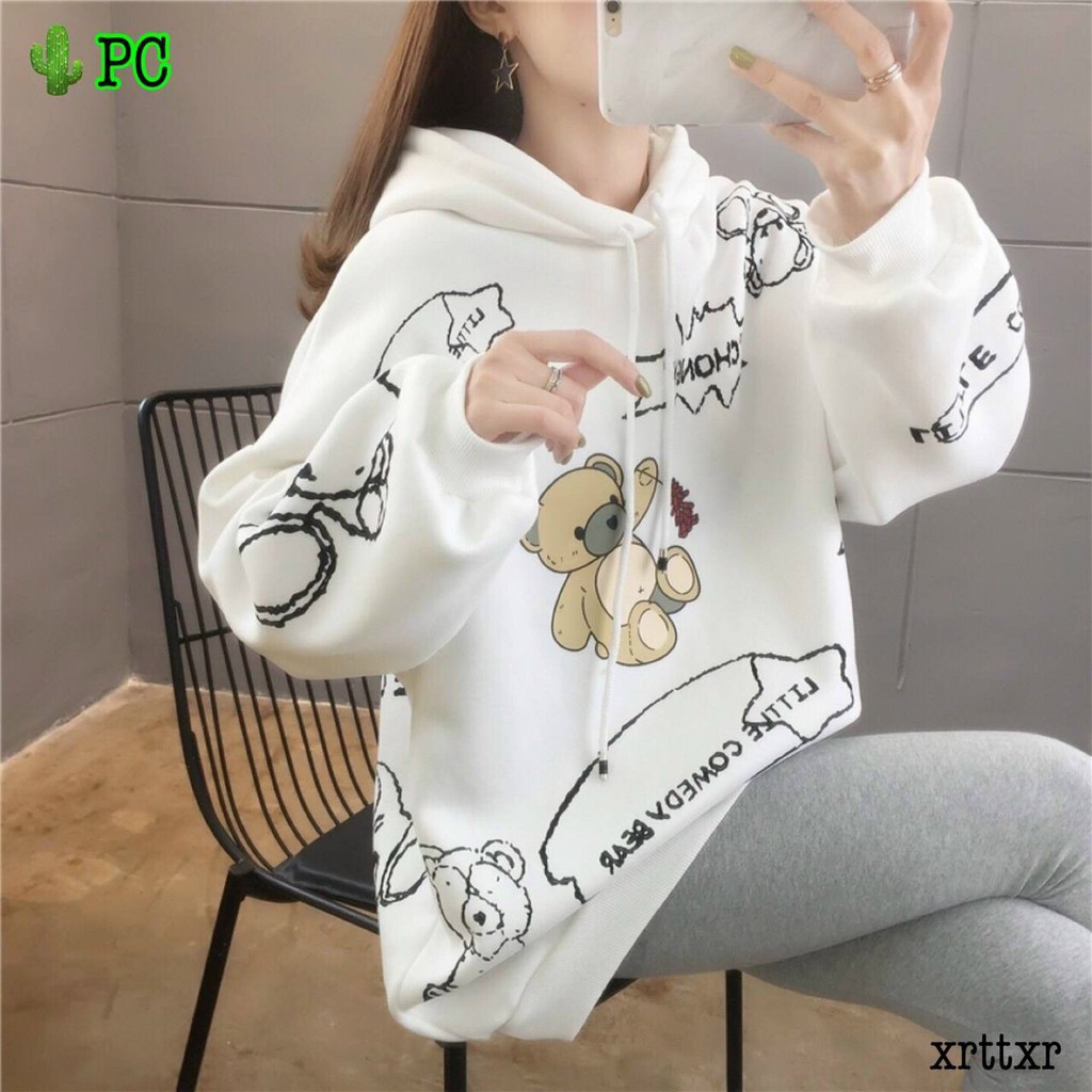 ÁO KHOÁC HOODIE NỮ PHỐI HÌNH CUTE | BigBuy360 - bigbuy360.vn