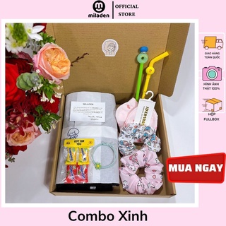 Combo Xinh Túi Vải, quà tặng dễ thương, kèm phụ kiện xinh thương hiệu MILADEN