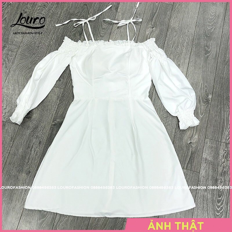 Váy bánh bèo trễ vai tay bồng🌵ẢNH THẬT🌵CÓ MÚT NGỰC mẫu váy tay bồng dáng xòe nữ tính điệu đà, lên form chuẩn - L017 | BigBuy360 - bigbuy360.vn