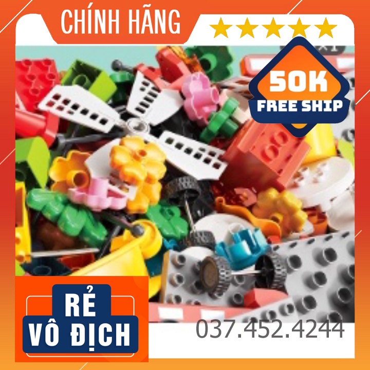 Đồ chơi học tậpFreeshipxếp hình cho bé lắp ráp sáng tạo 500g, gạch loại to size lego duplo 50 chi tiết