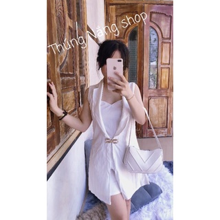 Set Jum 2 Món Kèm Khoác Kiểu Bên Ngoài, Cài Eo