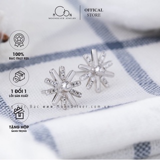 Khuyên tai bạc moonsilver, bông tai bạc  hậu duệ mặt trời Bạc 925 Moonsilver