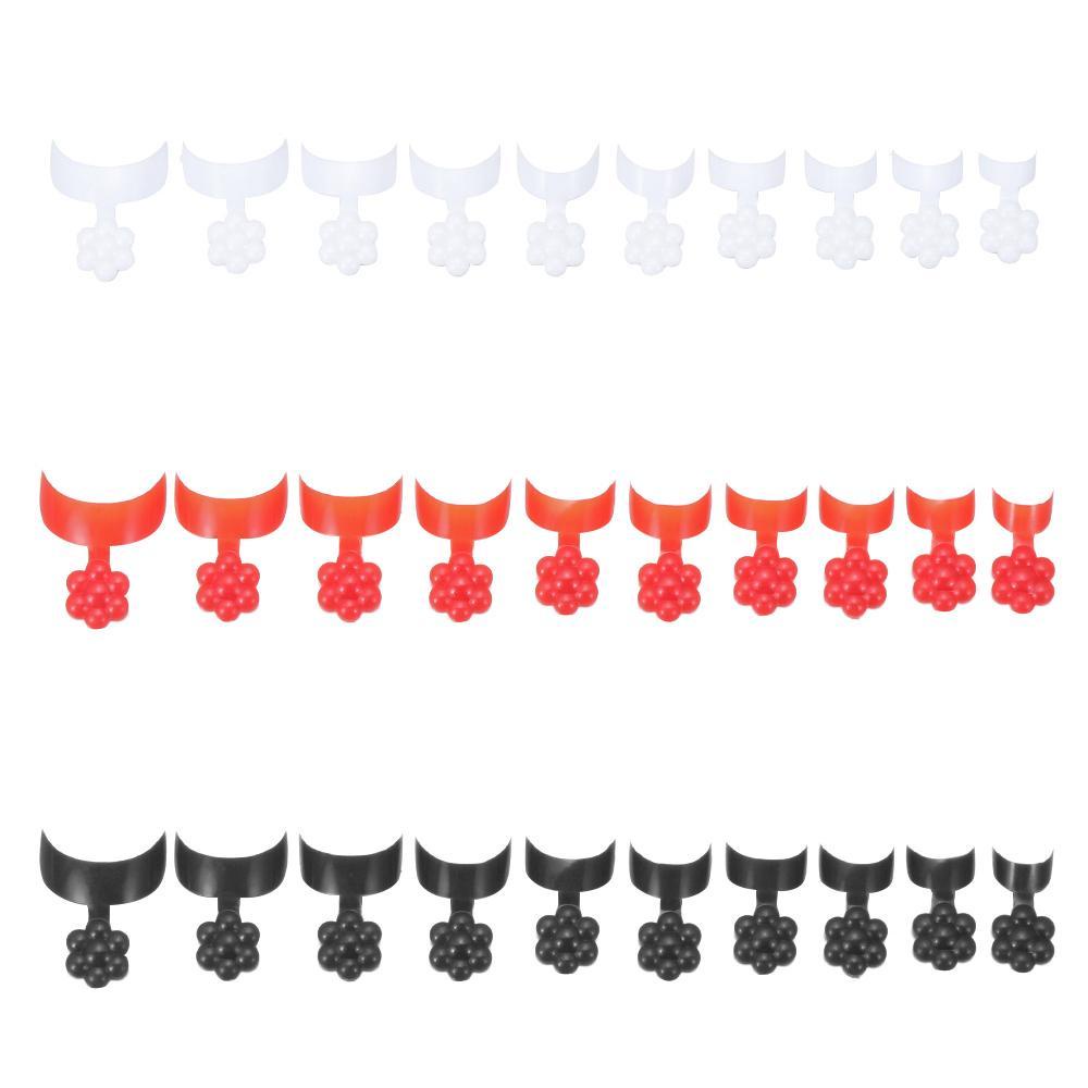 Móng Tay Giả Bằng Acrylic Màu Trắng Đen Đỏ DIY