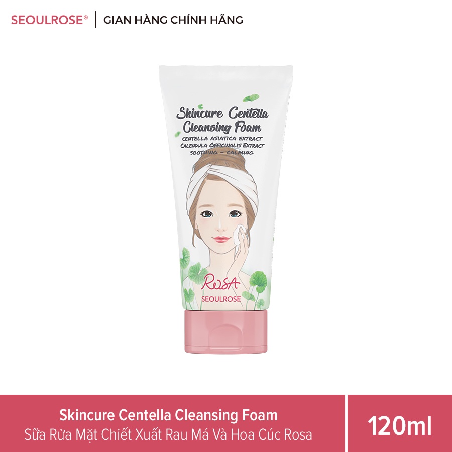 Sữa rửa mặt rosa Seoulrose chiết xuất rau má & hoa cúc 120ml, giúp da trắng sáng, làm sạch sâu, kiềm dầu - Seoulgroup