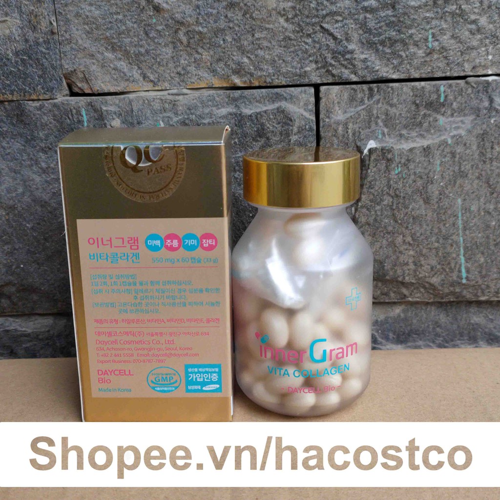 Viên Uống Cấp Nước Inner Gram Vita Collagen 60 viên Hàn Quốc - Hỗ trợ đẹp da Daycell Bio | BigBuy360 - bigbuy360.vn