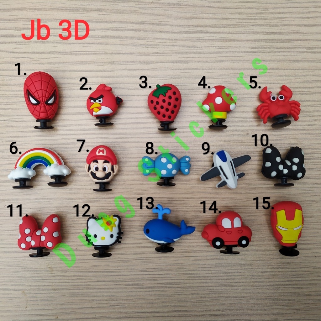 [3D] Jibbitz - Sticker - Nút gắn dép hình 3D ngộ nghĩnh