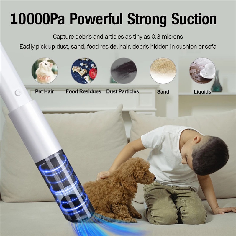Máy hút bụi không dây KAXOE 10000PA có thể sạc lại cầm tay mini cho ô tô/ gia đình