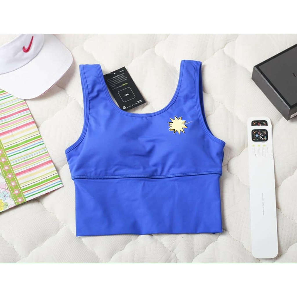 Áo bra thể thao nữ cổ tròn tập gym yoga earobic có kèm mút