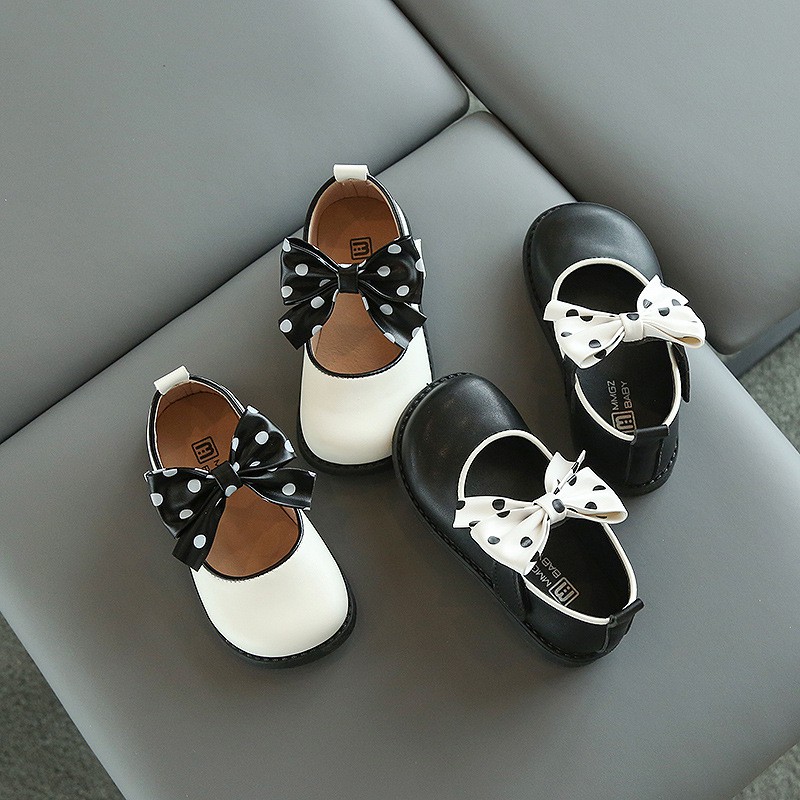 Giày búp bê bé gái - Giày cho bé gái Vintage từ 1-3 tuổi chất da mềm có gắn nơ siêu xinh phong cách Hàn Quốc