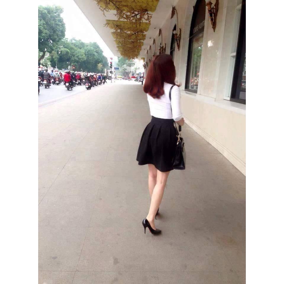 Chân váy xếp ly dáng lỡ (ảnh chụp thật 100%)