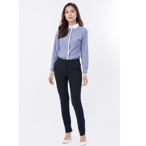 ✤▪❐ Quần tây nữ xanh đen cao cấp Linh Chi QT16XĐ vải tuyết mưa loại 1