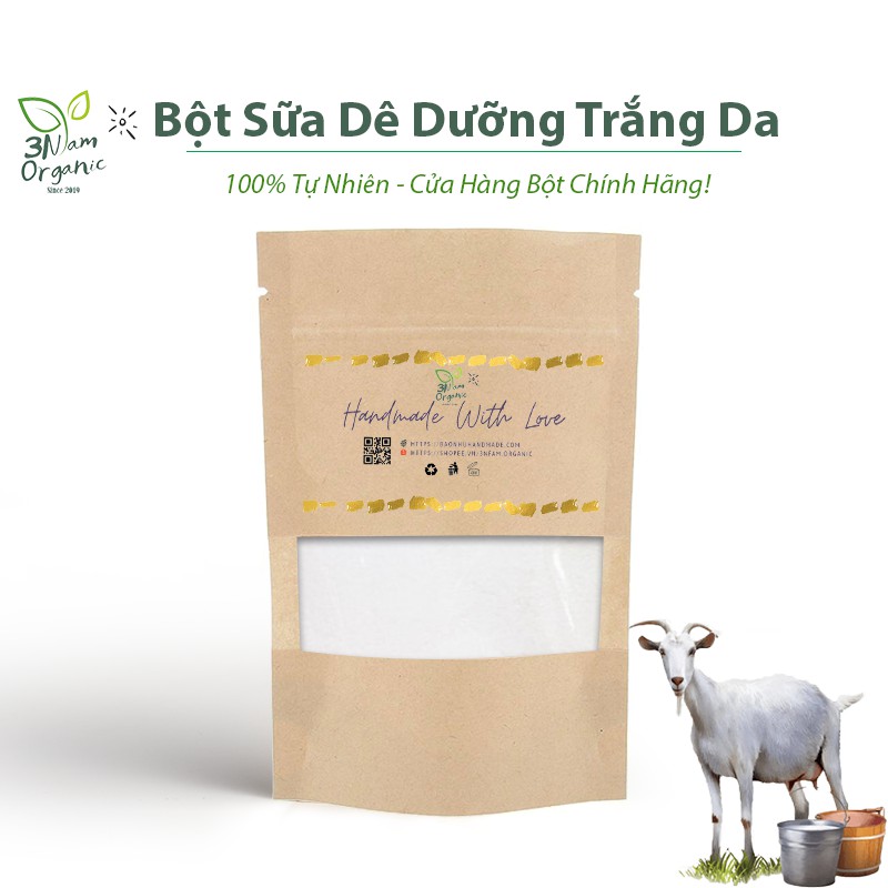 1kg Bột Sữa Dê Đắp Mặt Siêu Trắng - 3nfam.organic