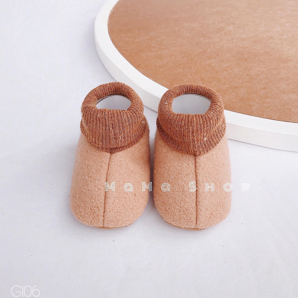 G106-LEN39 SET NÓN LEN TUẦN LỘC KÈM KHĂN-GIÀY BOOT NÂU NOEL CHO BÉ NHÀ MAMAOI - THỜI TRANG CHO BÉ