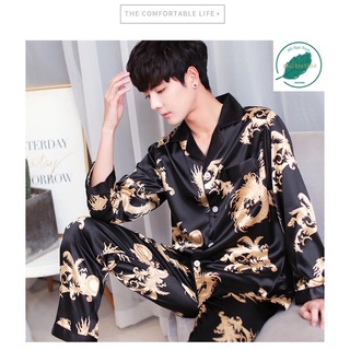 Pijama nam lụa Rồng Phượng cá tính