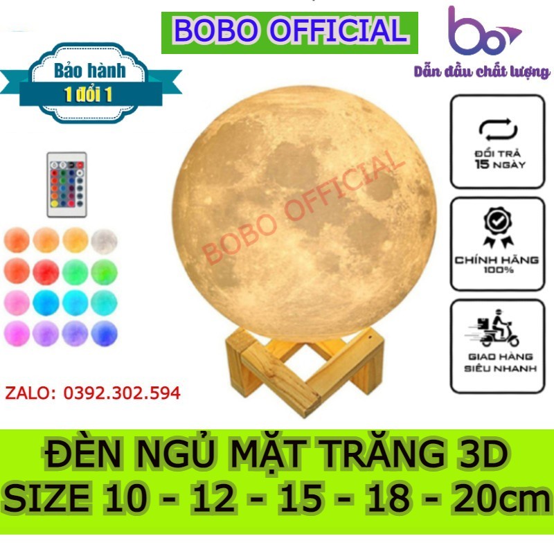 Đèn ngủ mặt trăng 3D - Phiên bản 2021, size 10cm-12cm-15cm-18cm-20CM- BH 1 ĐỔI 1