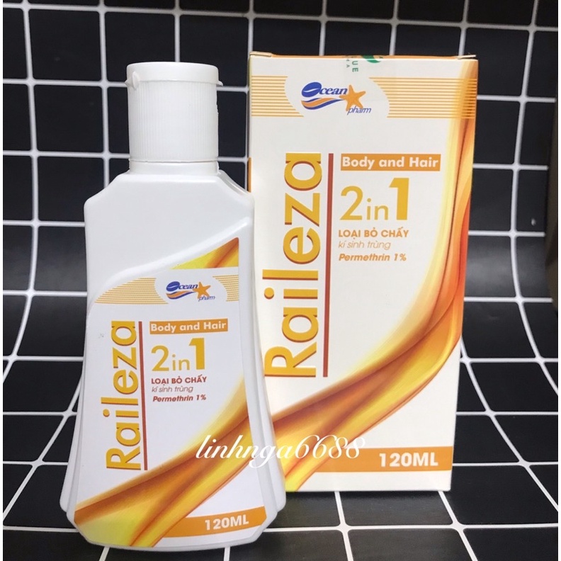 Dầu tắm gội loại sạch chấy (chí) và ký sinh trùng Raileza 120ml