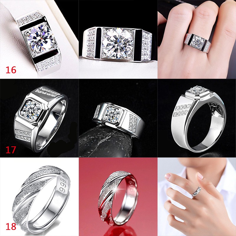 Nhẫn Mạ Bạc 925 50 Kiểu Dáng Khác Nhau Cho Nam Giới Cincin-S1